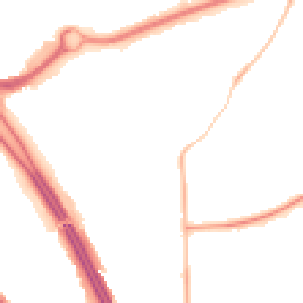 Night-time road noise heatmap for RG6 1EE