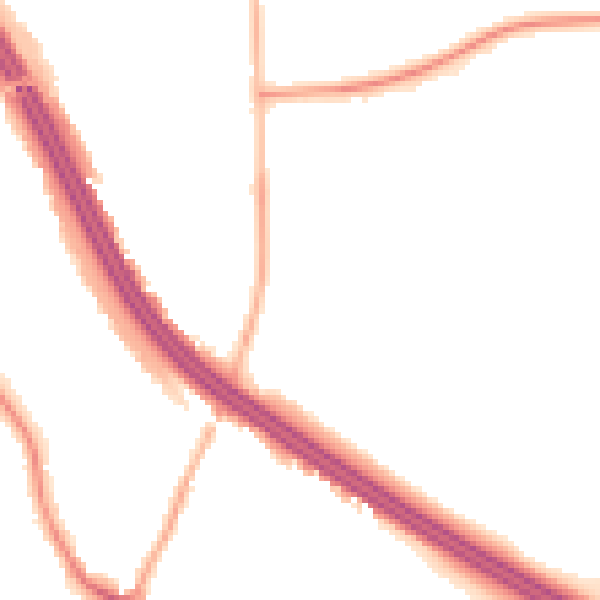 Night-time road noise heatmap for RG6 1ET