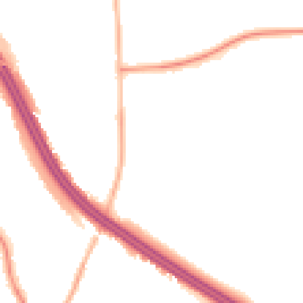Night-time road noise heatmap for RG6 1EU