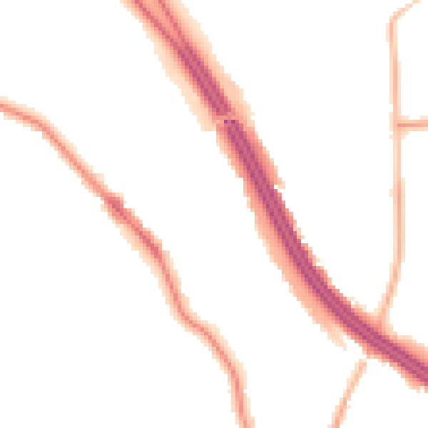 Night-time road noise heatmap for RG6 1EX