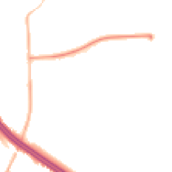 Night-time road noise heatmap for RG6 1FF
