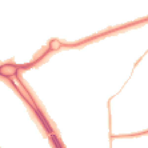 Night-time road noise heatmap for RG6 1FG
