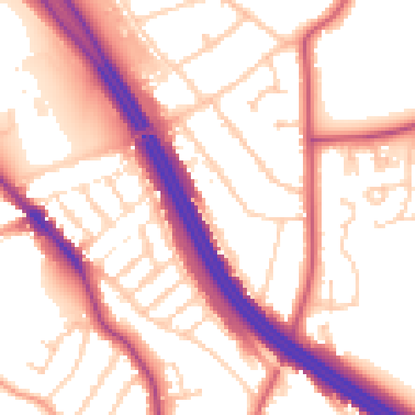 Daytime road noise heatmap for RG6 1HD