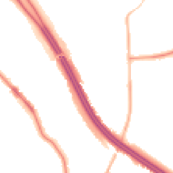 Night-time road noise heatmap for RG6 1HD