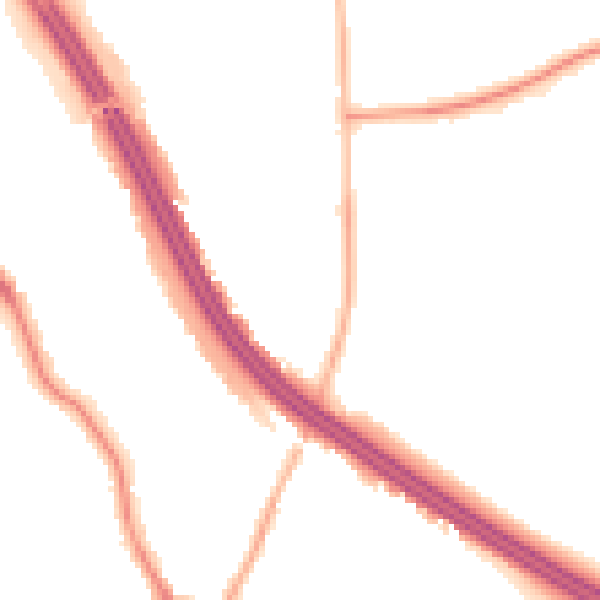 Night-time road noise heatmap for RG6 1HE