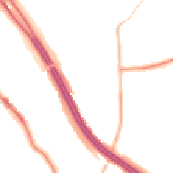 Night-time road noise heatmap for RG6 1HH
