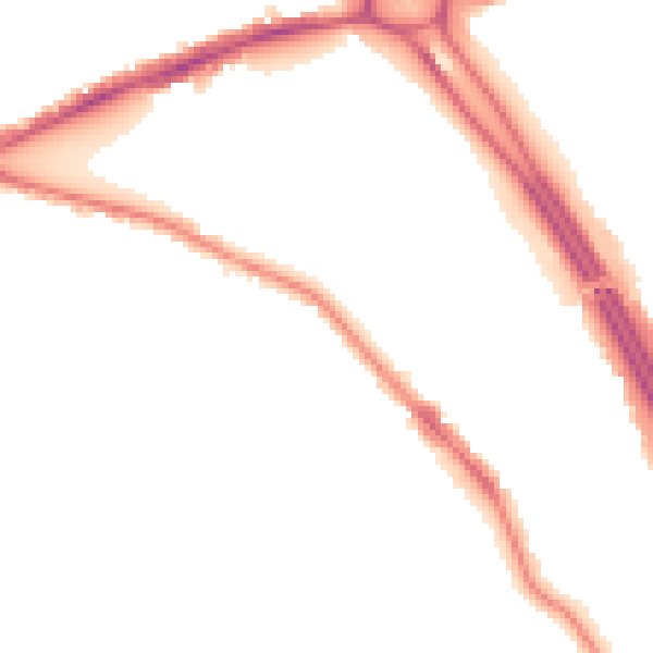 Night-time road noise heatmap for RG6 1JL