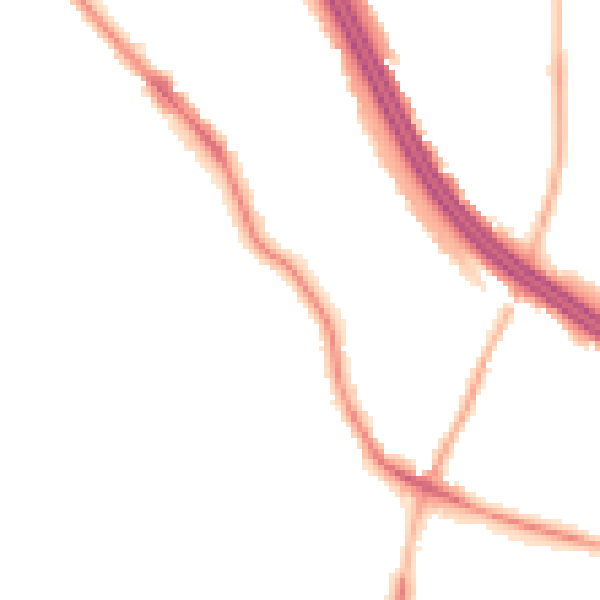 Night-time road noise heatmap for RG6 1JS
