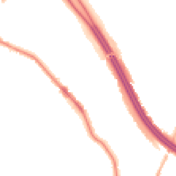 Night-time road noise heatmap for RG6 1NL