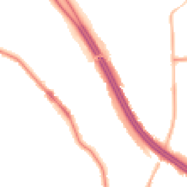 Night-time road noise heatmap for RG6 1NN