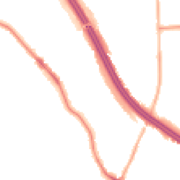 Night-time road noise heatmap for RG6 1NY