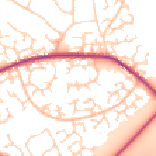 Daytime road noise heatmap for RG6 3AS