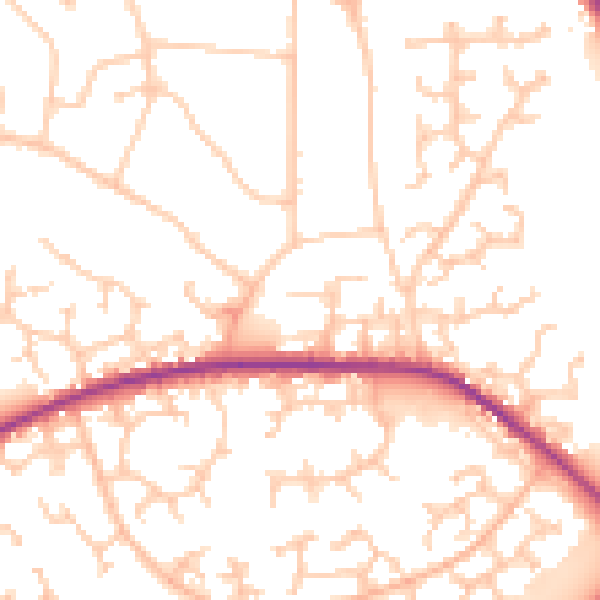 Daytime road noise heatmap for RG6 3BW