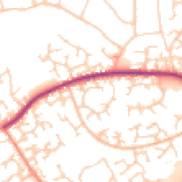 Daytime road noise heatmap for RG6 3DG
