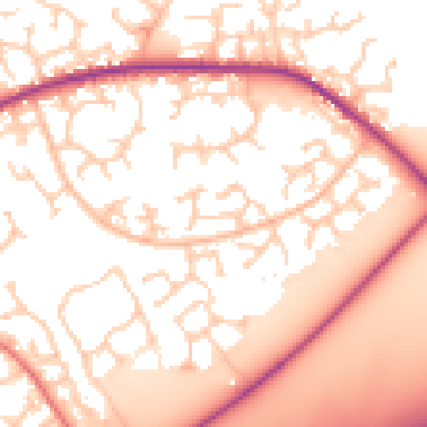 Daytime road noise heatmap for RG6 3XA