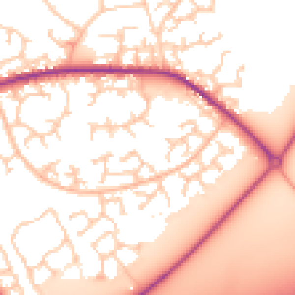 Daytime road noise heatmap for RG6 3XD