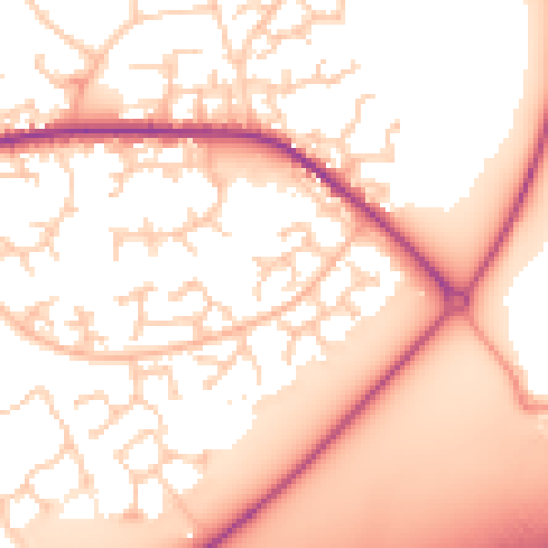 Daytime road noise heatmap for RG6 3XN