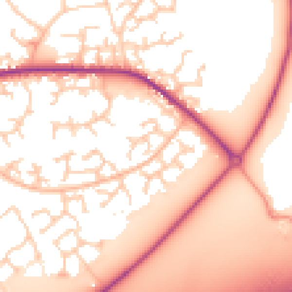 Daytime road noise heatmap for RG6 3XR