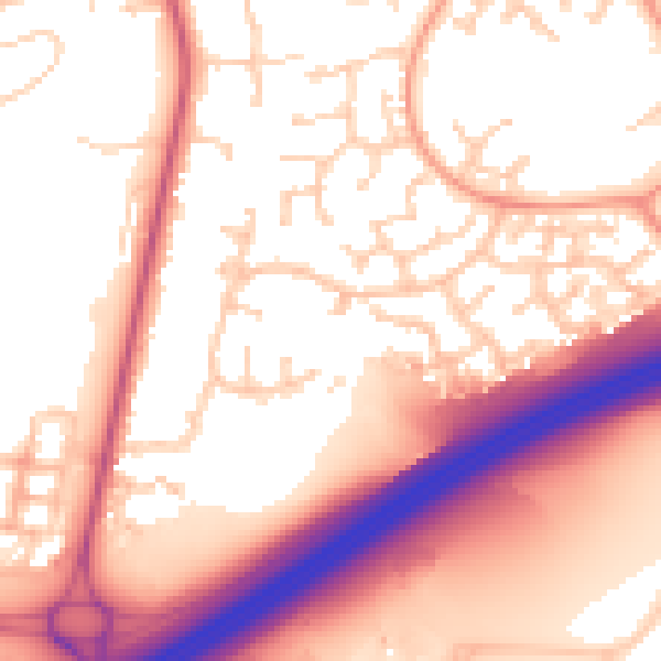Daytime road noise heatmap for RG6 4AY