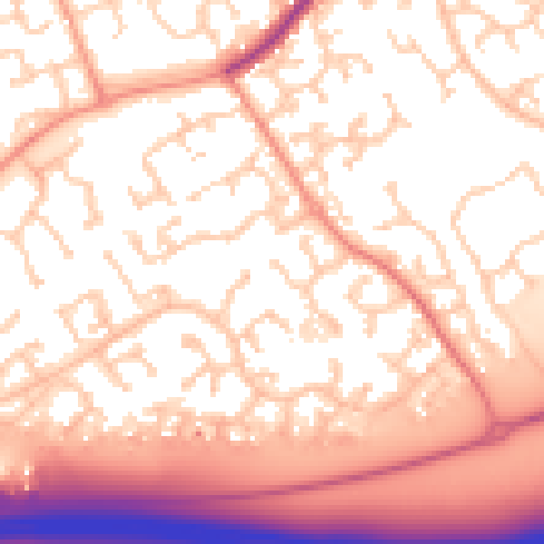 Daytime road noise heatmap for RG6 4BE