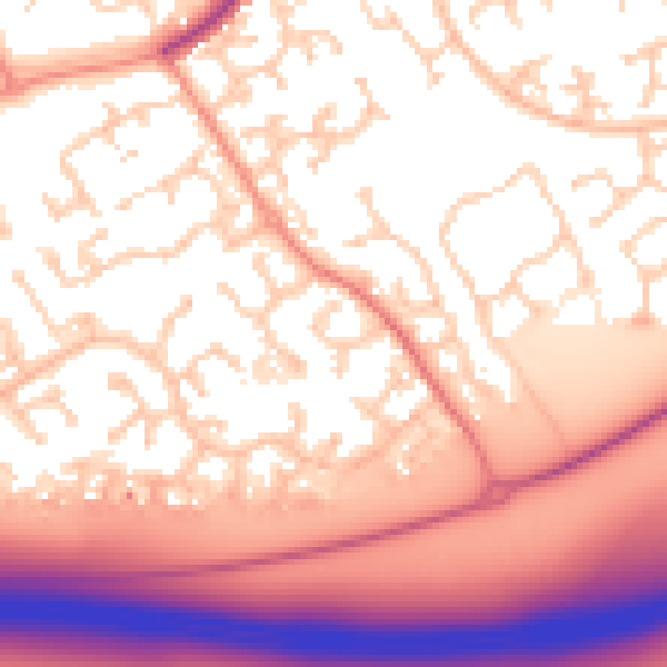 Daytime road noise heatmap for RG6 4BJ
