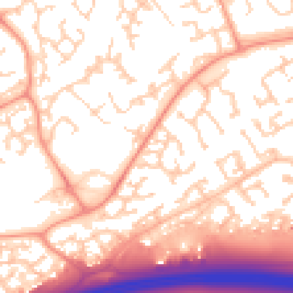 Daytime road noise heatmap for RG6 4DE