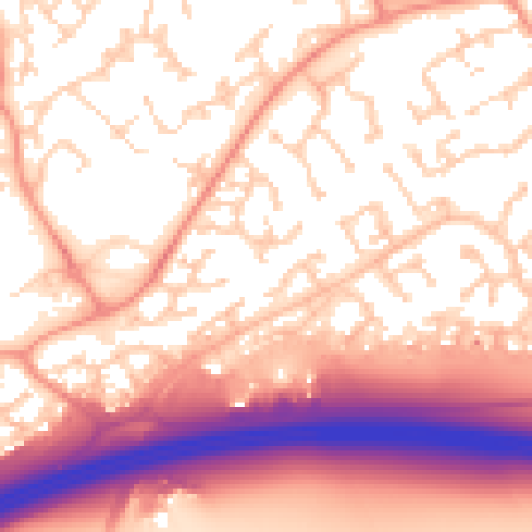 Daytime road noise heatmap for RG6 4DG