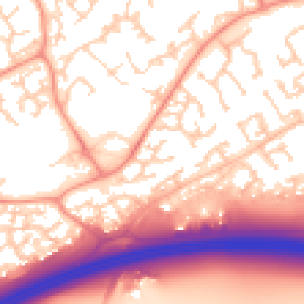 Daytime road noise heatmap for RG6 4DY