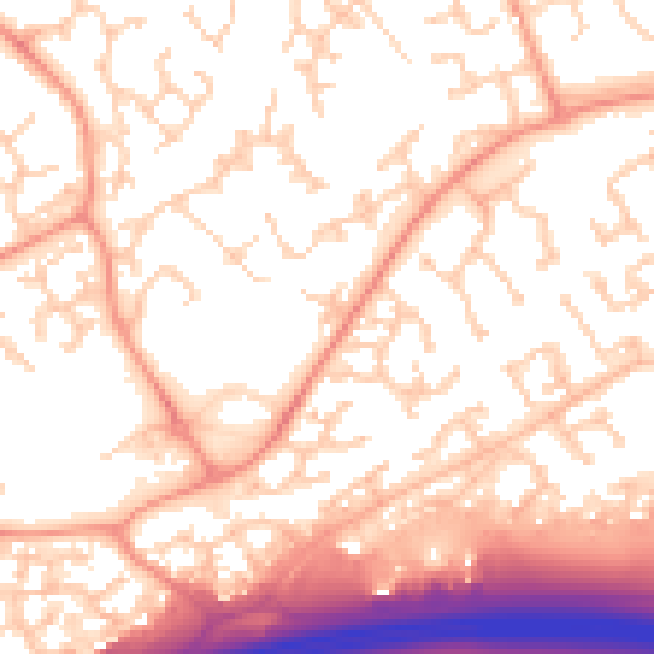 Daytime road noise heatmap for RG6 4EL