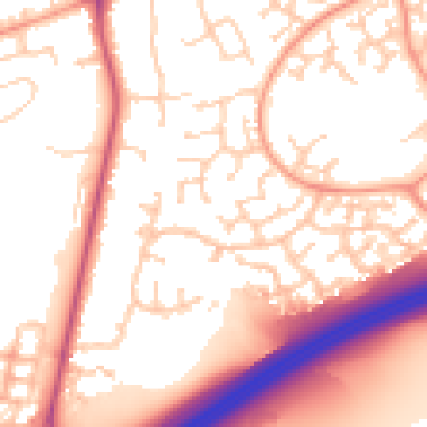 Daytime road noise heatmap for RG6 4HU