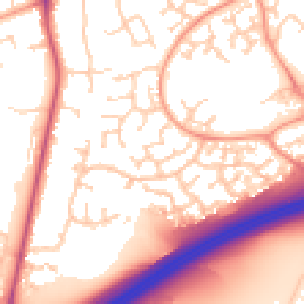 Daytime road noise heatmap for RG6 4HX