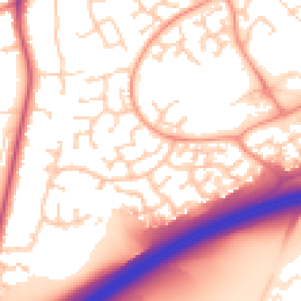 Daytime road noise heatmap for RG6 4HY