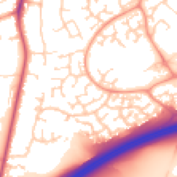 Daytime road noise heatmap for RG6 4HZ