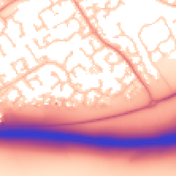 Daytime road noise heatmap for RG6 4JA