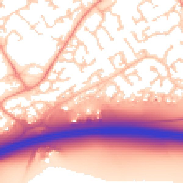 Daytime road noise heatmap for RG6 4XA