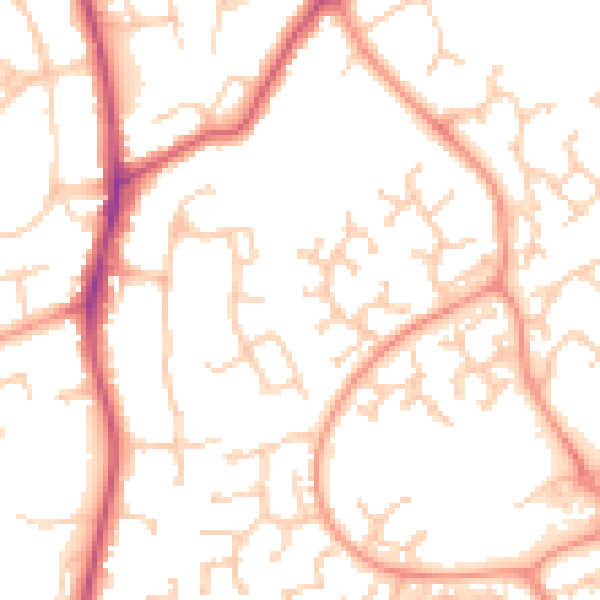 Daytime road noise heatmap for RG6 5GH