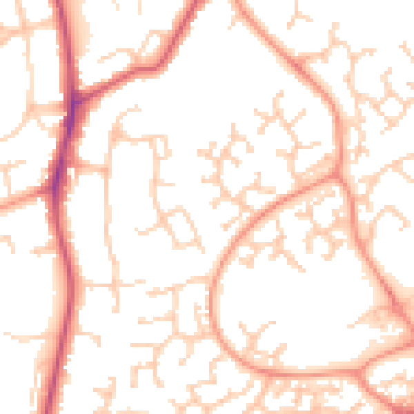 Daytime road noise heatmap for RG6 5GJ