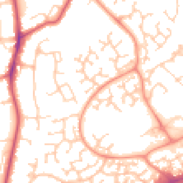 Daytime road noise heatmap for RG6 5GL