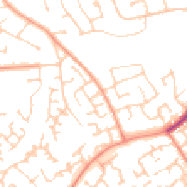 Daytime road noise heatmap for RG6 5SA