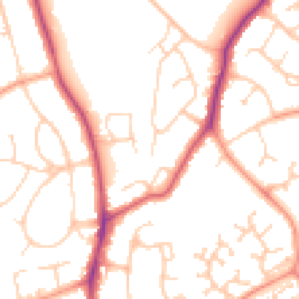 Daytime road noise heatmap for RG6 5TH