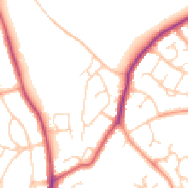 Daytime road noise heatmap for RG6 5TP