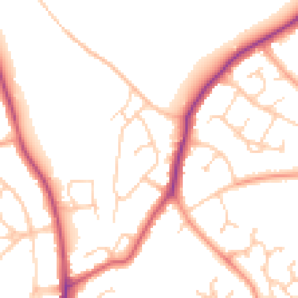 Daytime road noise heatmap for RG6 5TQ