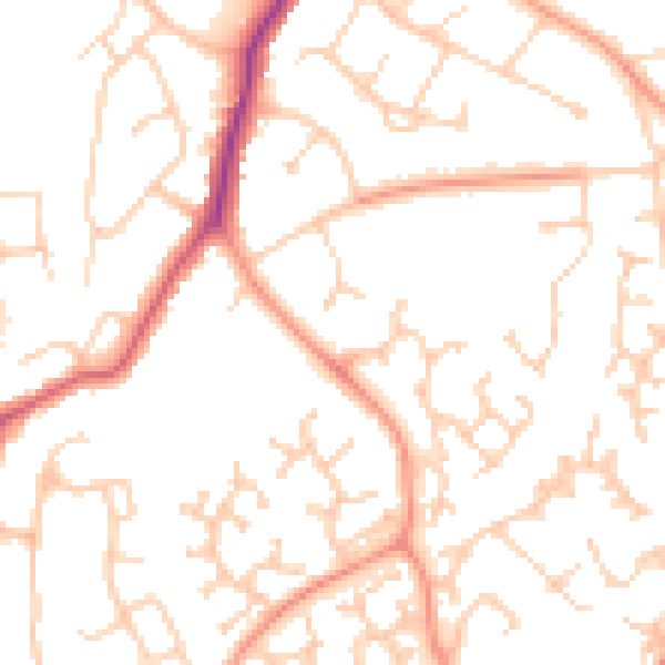 Daytime road noise heatmap for RG6 5UE
