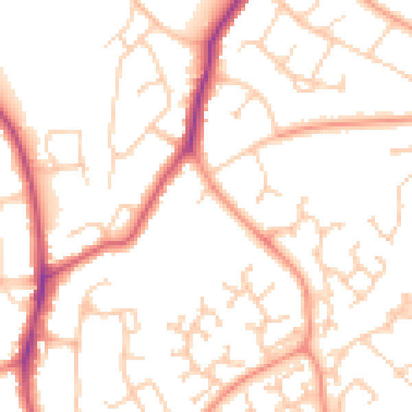 Daytime road noise heatmap for RG6 5UH