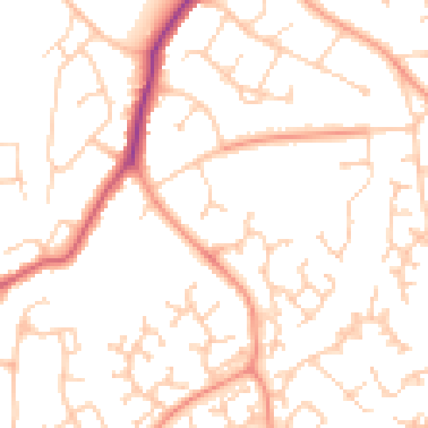Daytime road noise heatmap for RG6 5UT