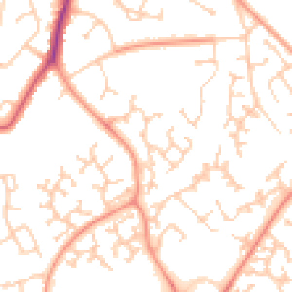 Daytime road noise heatmap for RG6 5UX