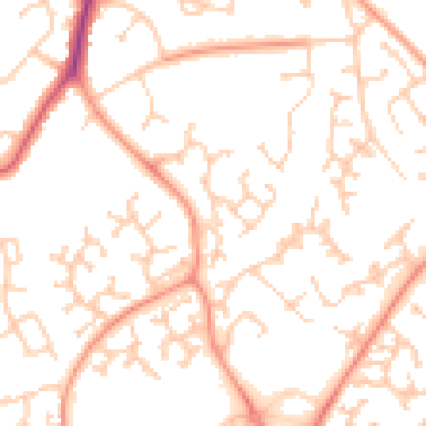 Daytime road noise heatmap for RG6 5UY