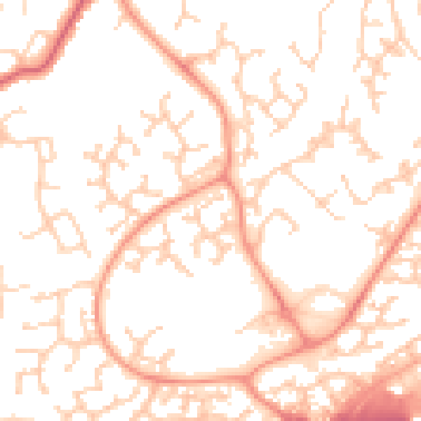 Daytime road noise heatmap for RG6 5XP