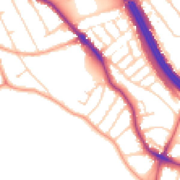 Daytime road noise heatmap for RG6 7AE