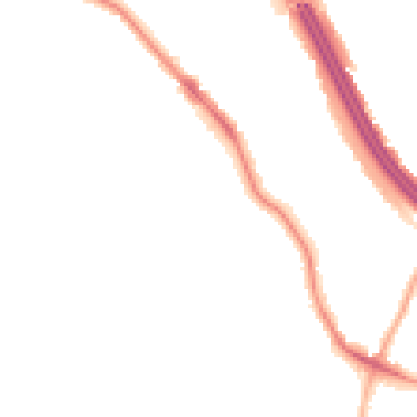 Night-time road noise heatmap for RG6 7AE